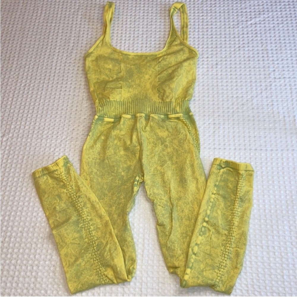 Free people Rare good karma pineapple mineral wash onesie xs/s